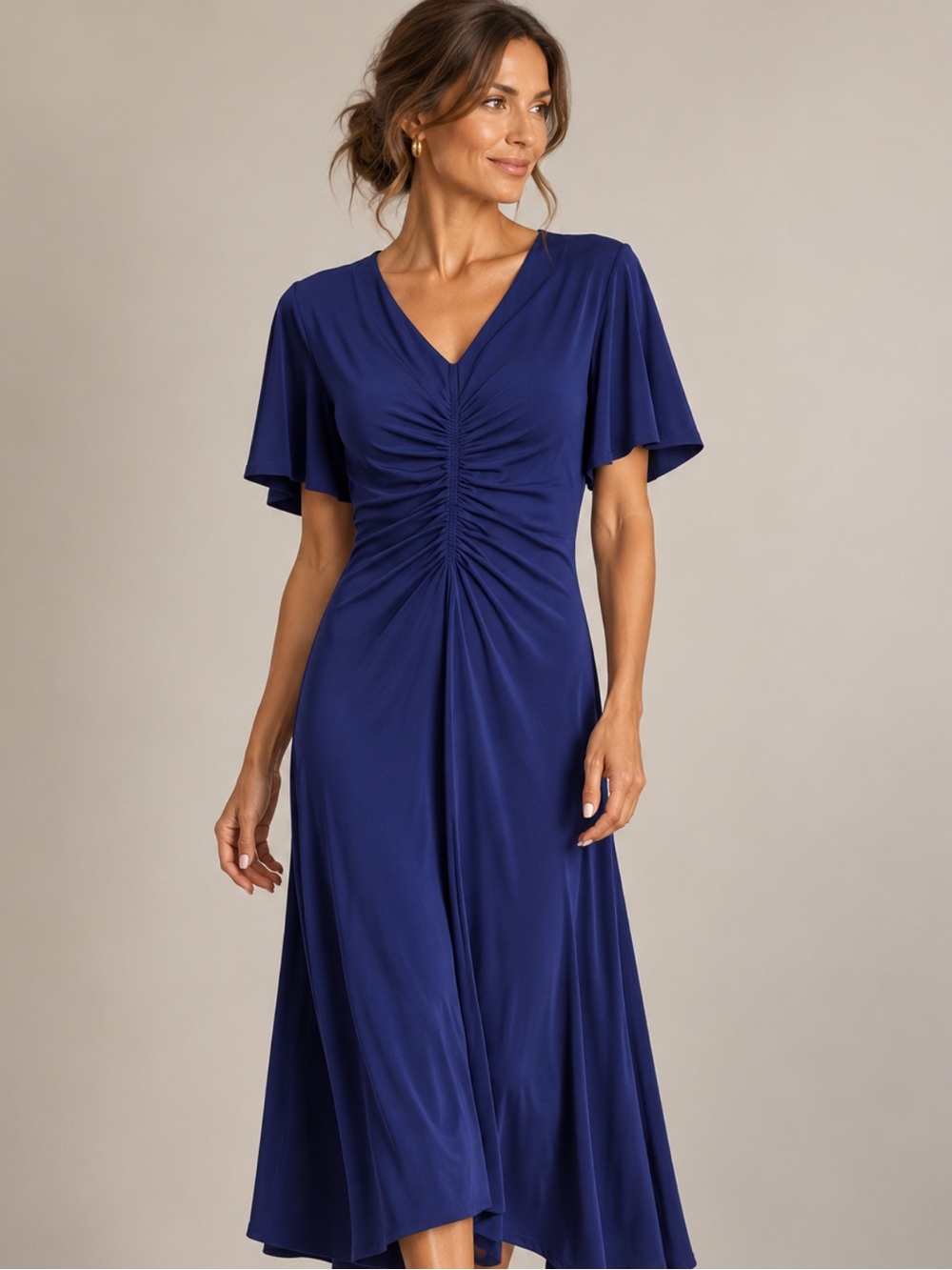 NWT - Maggy London Short Sleeved Maxi Dress in Midnight
